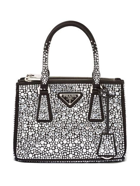 white rhinestone prada bag|Prada crystal embellished bag.